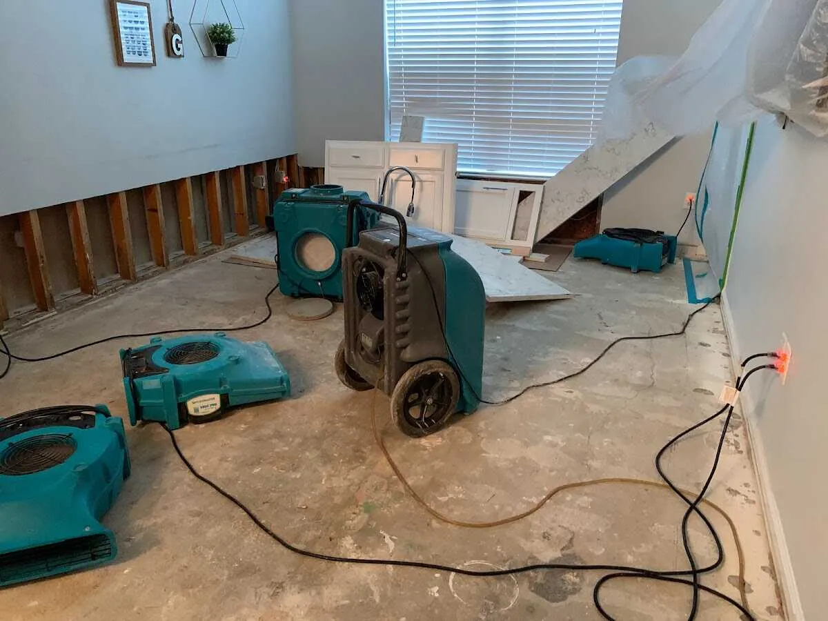Dehumidifier in flood-cut room for Water Extraction & Removal in Great Neck
